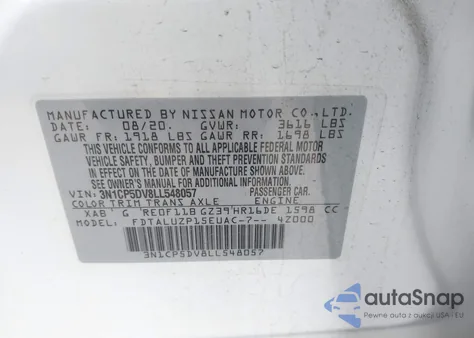 2020 Nissan Kicks Sr Xtronic Cvt from USA, damaged, VIN 3N1CP5DV8LL548057